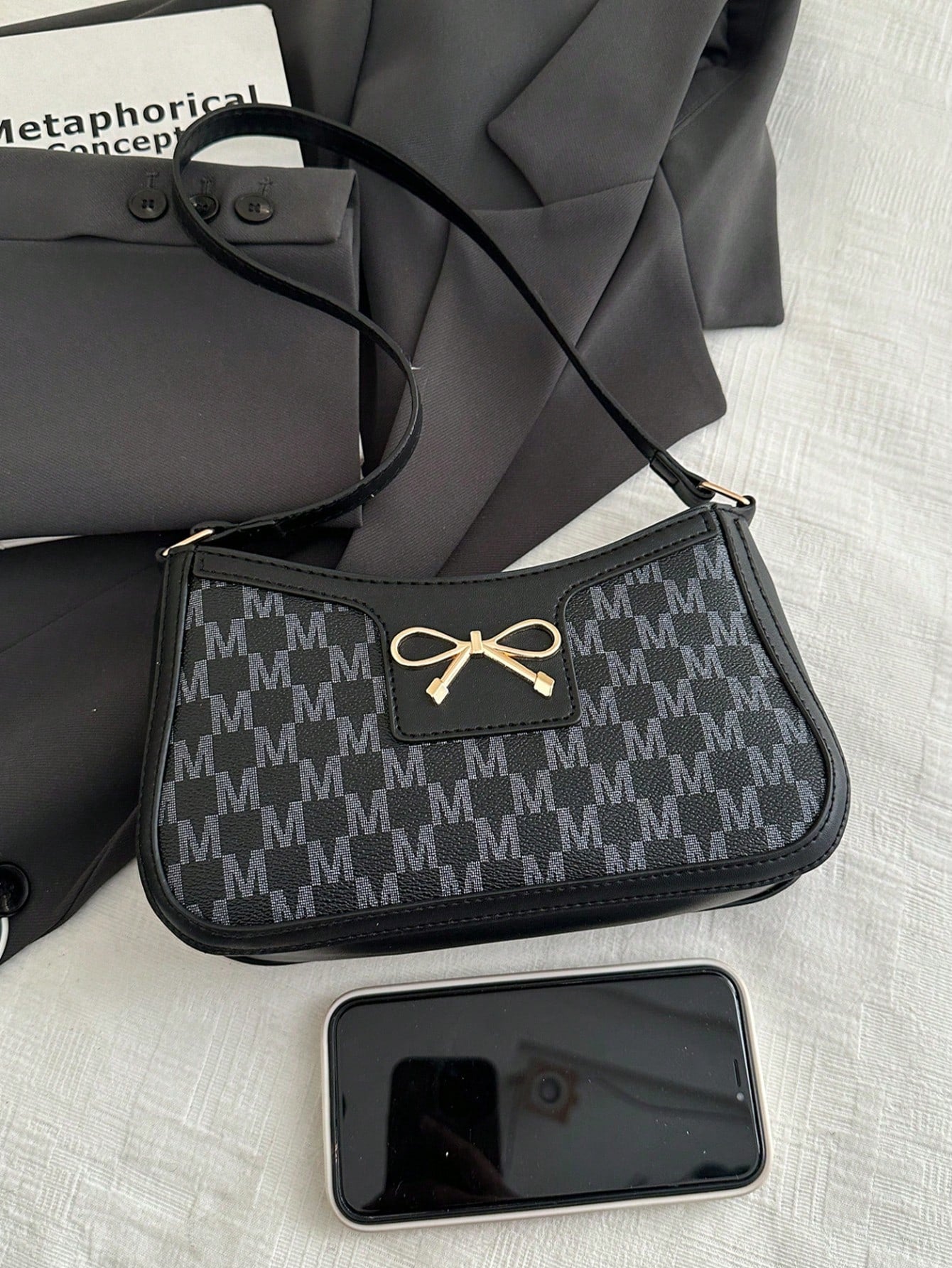 Elegant Crescent-Shaped Underarm Shoulder Bag For Women, Chic Casual Fashion, Solid Color Underarm Bag