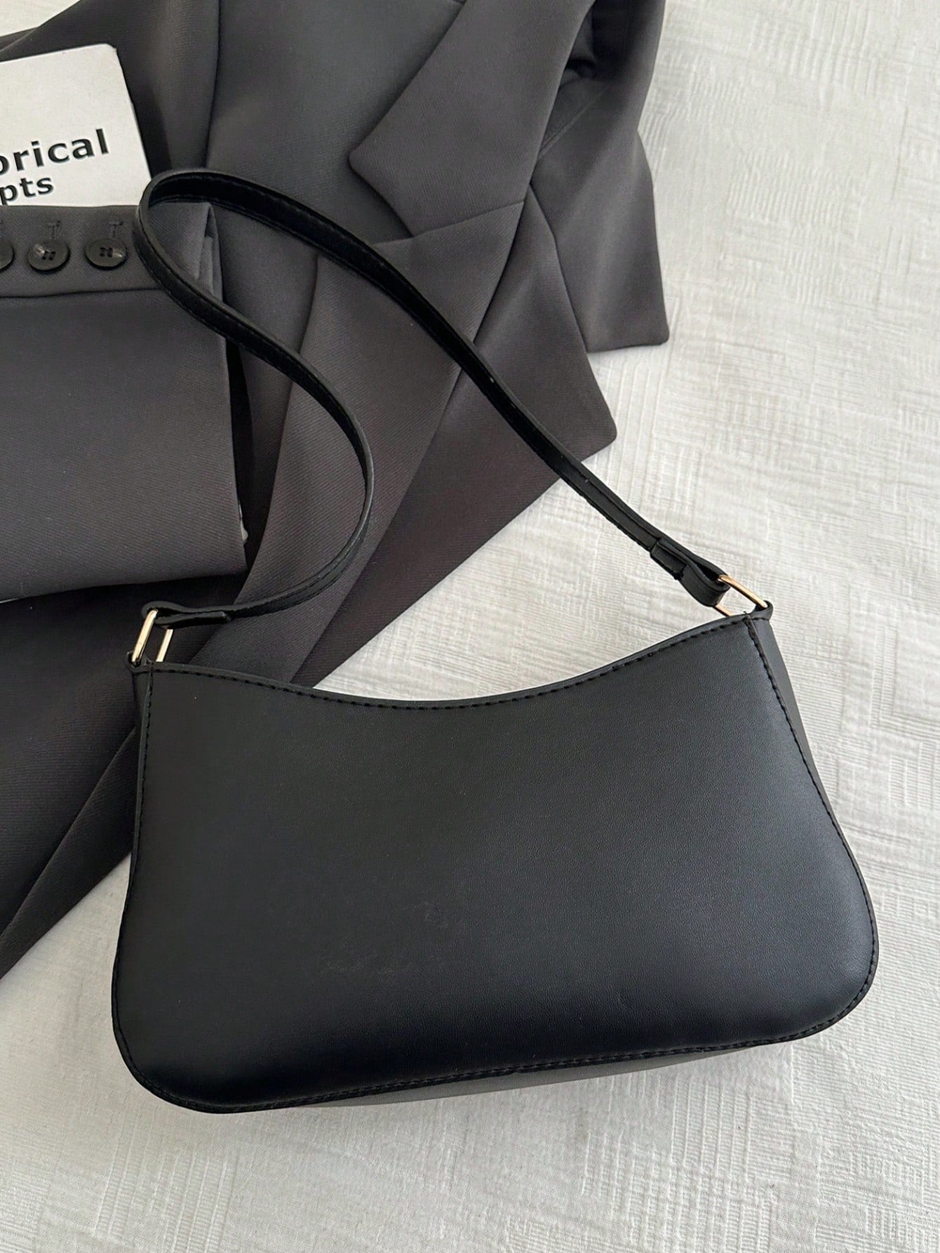 Elegant Crescent-Shaped Underarm Shoulder Bag For Women, Chic Casual Fashion, Solid Color Underarm Bag