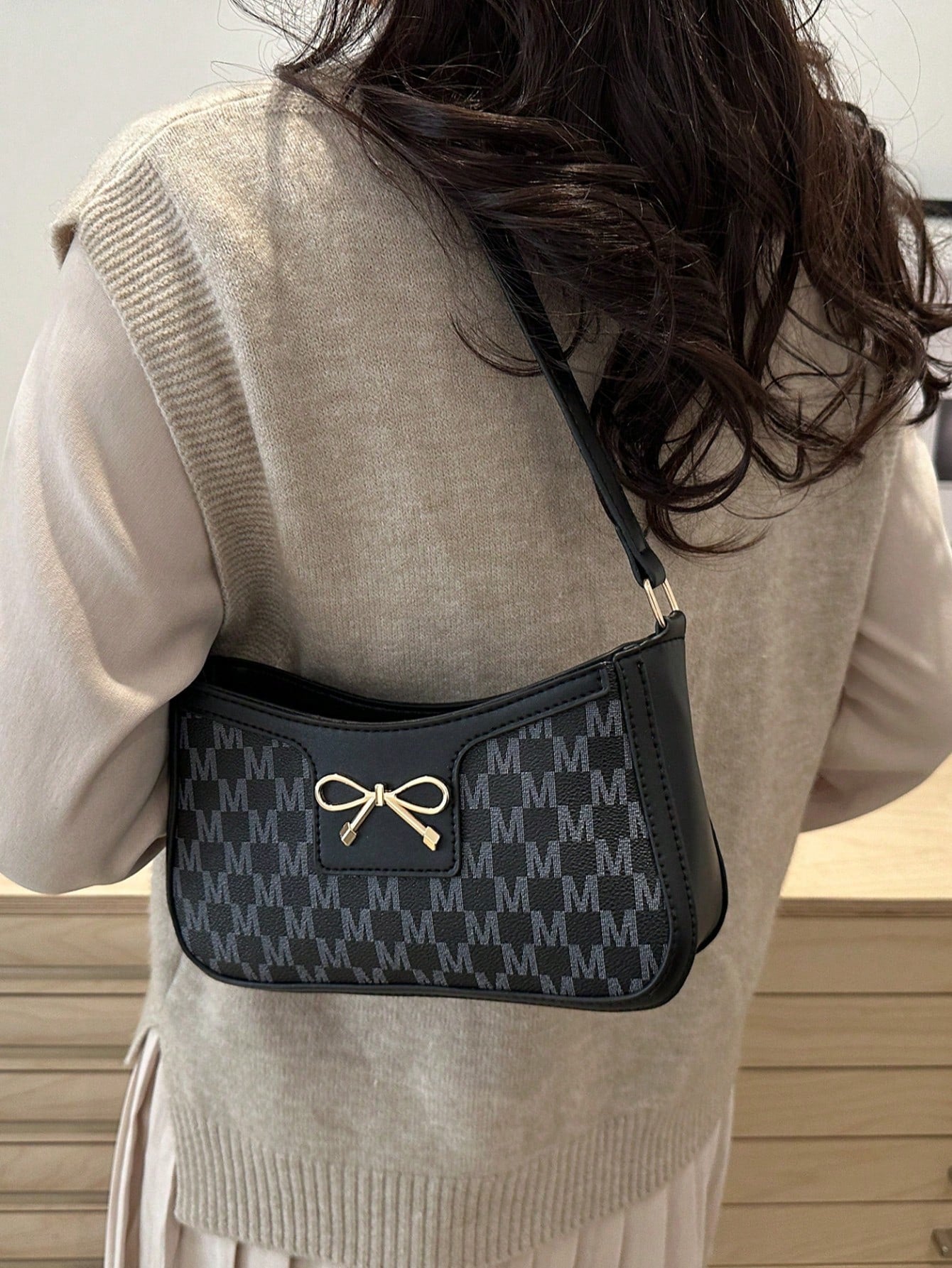Elegant Crescent-Shaped Underarm Shoulder Bag For Women, Chic Casual Fashion, Solid Color Underarm Bag