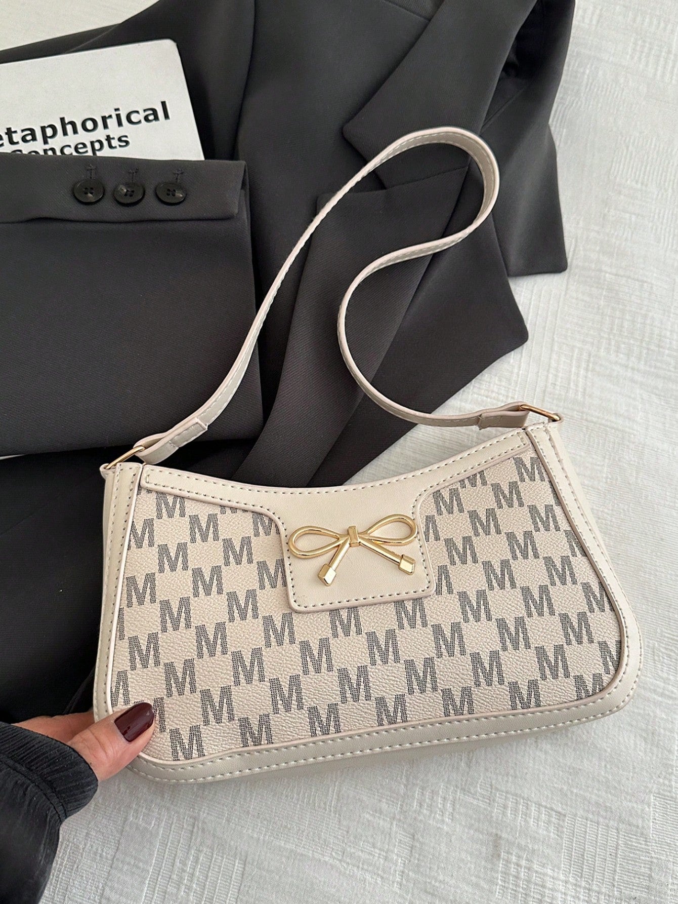 Elegant Crescent-Shaped Underarm Shoulder Bag For Women, Chic Casual Fashion, Solid Color Underarm Bag