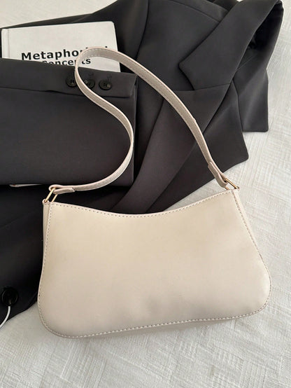 Elegant Crescent-Shaped Underarm Shoulder Bag For Women, Chic Casual Fashion, Solid Color Underarm Bag