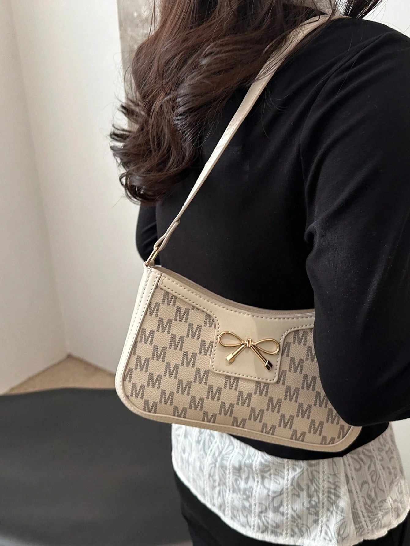 Elegant Crescent-Shaped Underarm Shoulder Bag For Women, Chic Casual Fashion, Solid Color Underarm Bag