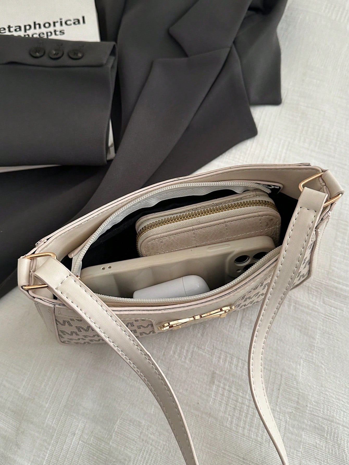 Elegant Crescent-Shaped Underarm Shoulder Bag For Women, Chic Casual Fashion, Solid Color Underarm Bag