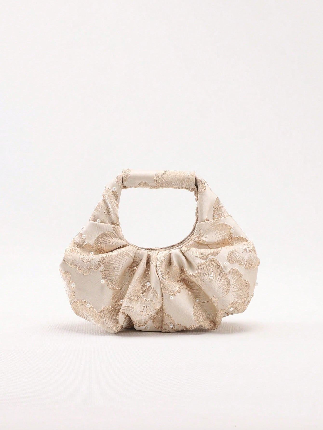 2024 Spring New Arrival Women Handbag, One Piece Of Solid Color Pearl Glossy PU Cloud Bag, Fashionable And Concise Stitching Design With Elegant Elegant For Lady, Foldable And Wrinkled Bag Style.