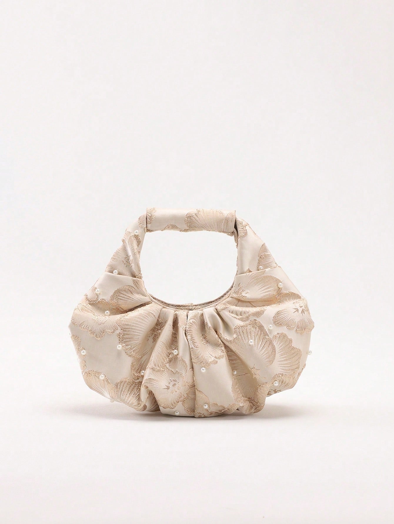 2024 Spring New Arrival Women Handbag, One Piece Of Solid Color Pearl Glossy PU Cloud Bag, Fashionable And Concise Stitching Design With Elegant Elegant For Lady, Foldable And Wrinkled Bag Style.