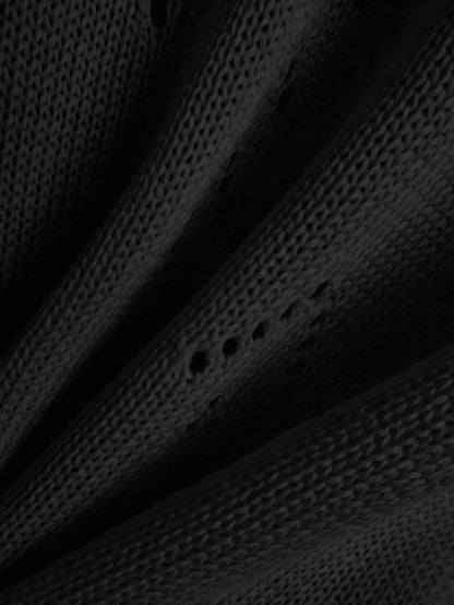 EMERY ROSE Women's Vacation Casual Solid Color Hollow Out Knit Top