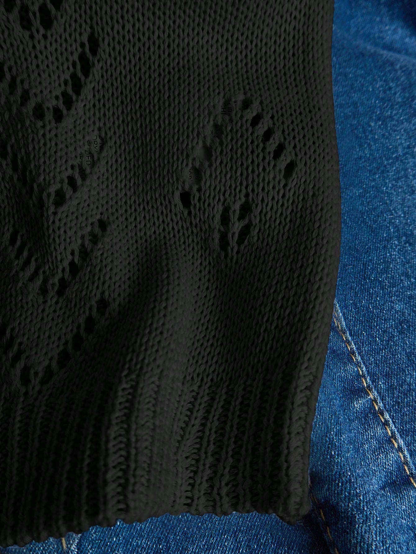 EMERY ROSE Women's Vacation Casual Solid Color Hollow Out Knit Top