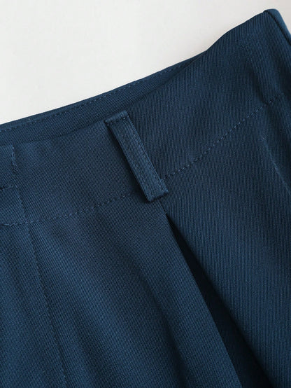 Sweetra Vintage Elegant Jacquard Pleated Wide-Leg Pants For Women, Autumn/Winter Fall Cloth For Women