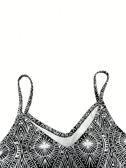 Women's Strappy Summer Dress,Simple Sleeveless Floral Sundress, Beach V-Neck Dress For Summer Clothes,Casual Summer Outfits For Women,Slip Dress Vacation Outfits Women