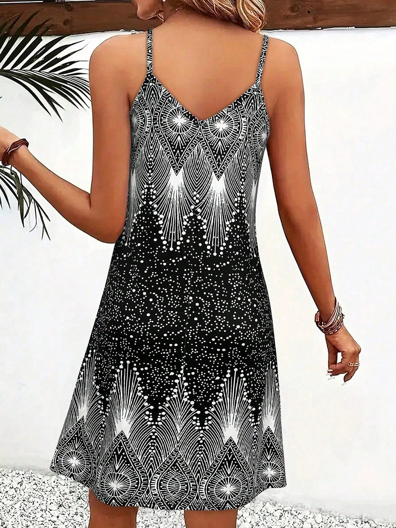 Women's Strappy Summer Dress,Simple Sleeveless Floral Sundress, Beach V-Neck Dress For Summer Clothes,Casual Summer Outfits For Women,Slip Dress Vacation Outfits Women