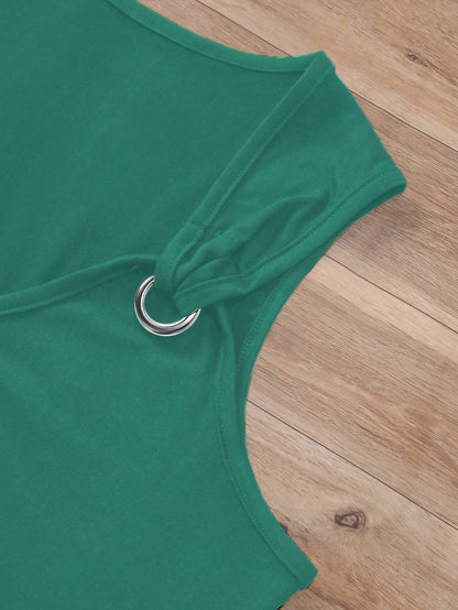 INAWLY Women's Metallic Button Decorated Tank Top For Summer