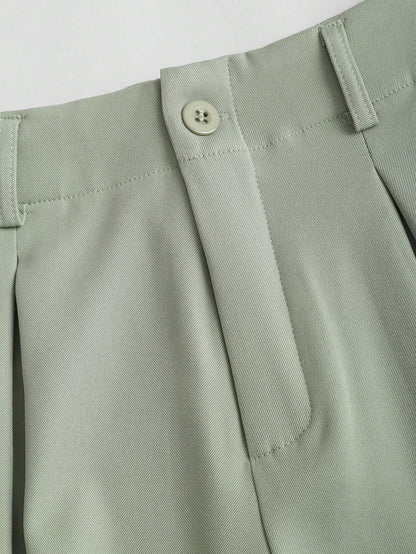 Sweetra Vintage Elegant Jacquard Pleated Wide-Leg Pants For Women, Autumn/Winter Fall Cloth For Women