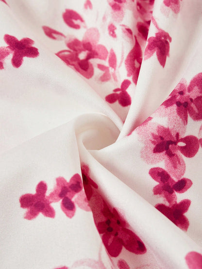 SHEIN Clasi Romantic Flower And Plant Printed Off-The-Shoulder Ruffle Strap Vacation Summer Dress Dresses Graduation,Summer Dresses For Women