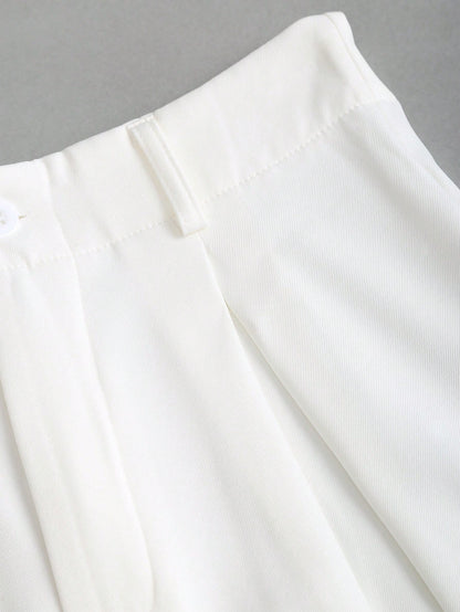 Sweetra Vintage Elegant Jacquard Pleated Wide-Leg Pants For Women, Autumn/Winter Fall Cloth For Women