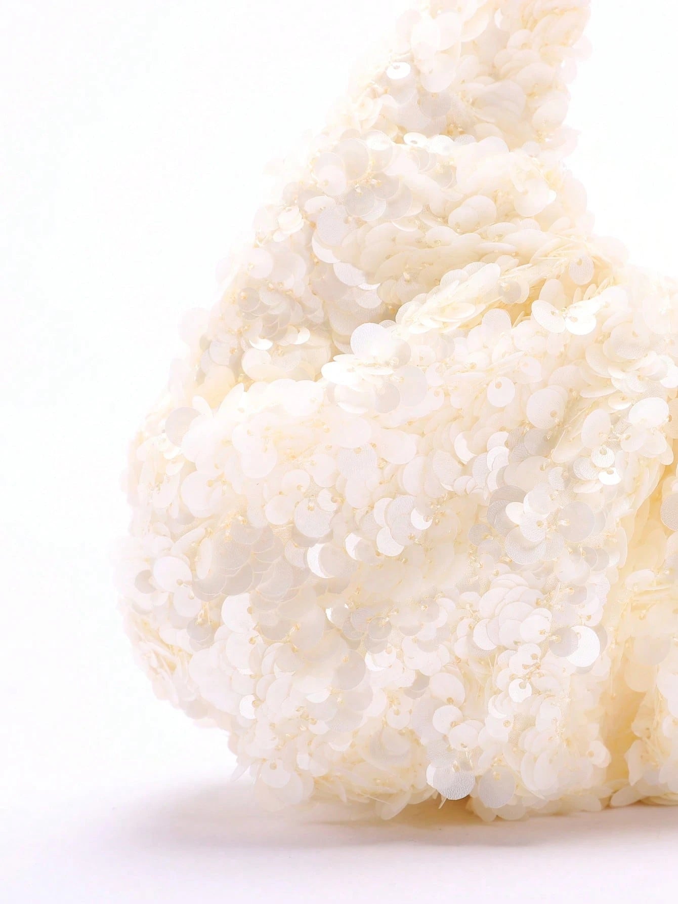 2024 Spring New Arrival Women Handbag, One Piece Of Solid Color Pearl Glossy PU Cloud Bag, Fashionable And Concise Stitching Design With Elegant Elegant For Lady, Foldable And Wrinkled Bag Style.