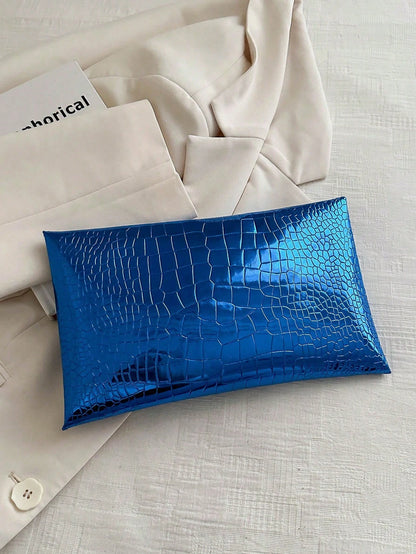 Crocodile Print, Snake Print, Solid Color, Minimalist, Fashionable, Casual PU Clutch, Envelope Bag, Fashionable Clutch Bags For Woman