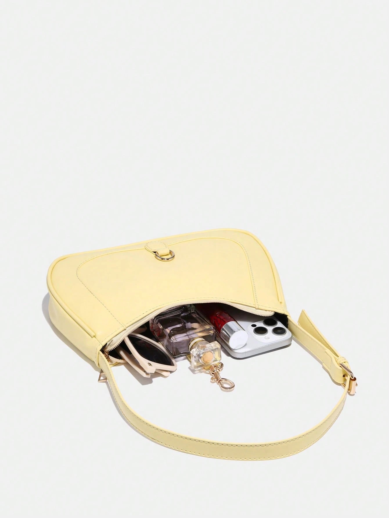 1pc Novachic Women Floral Fabric Casual Shoulder Bag, Zipper Closure, Vintage Style, Underarm Bag, Suitable For Various Occasions