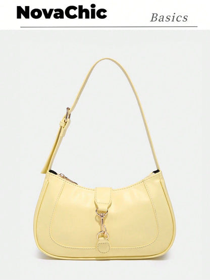 1pc Novachic Women Floral Fabric Casual Shoulder Bag, Zipper Closure, Vintage Style, Underarm Bag, Suitable For Various Occasions