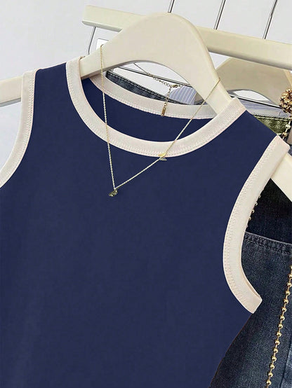 SHEIN Women's Contrast Binding Red Camisole Top