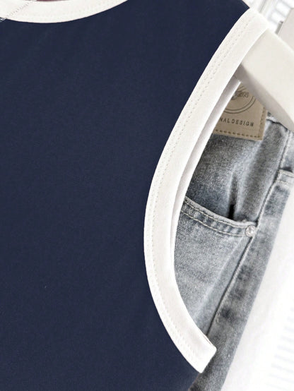 SHEIN Women's Contrast Binding Red Camisole Top