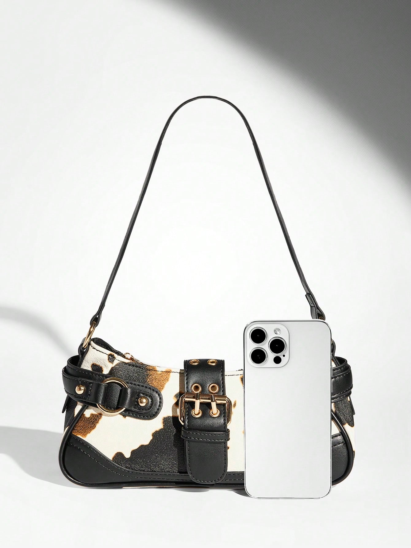 SHEIN BAE Women Street Commuter Leopard Print Patchwork PU Shoulder Bag, Leopard Print Purse For Women Leopard Comeback, Animal Print Women Bag