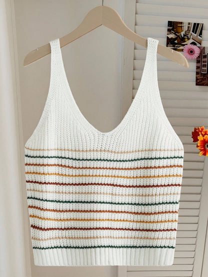 Comfortcana Striped Pattern Knit Top