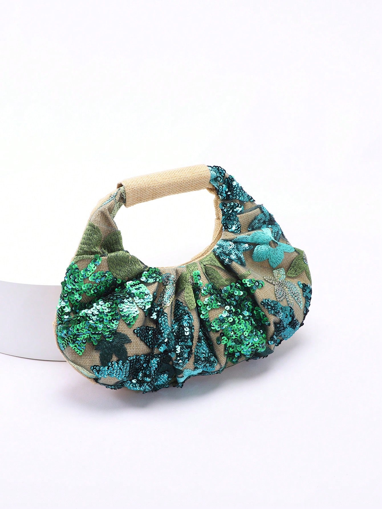 2024 Spring New Arrival Women Handbag, One Piece Of Solid Color Pearl Glossy PU Cloud Bag, Fashionable And Concise Stitching Design With Elegant Elegant For Lady, Foldable And Wrinkled Bag Style.