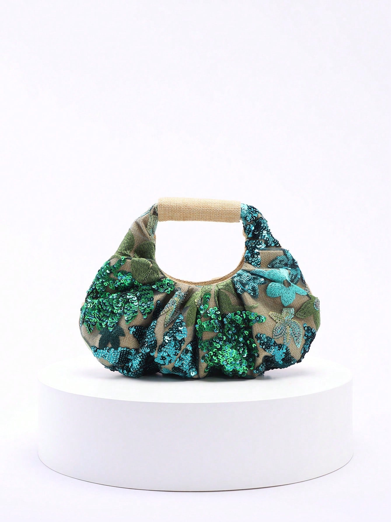 2024 Spring New Arrival Women Handbag, One Piece Of Solid Color Pearl Glossy PU Cloud Bag, Fashionable And Concise Stitching Design With Elegant Elegant For Lady, Foldable And Wrinkled Bag Style.