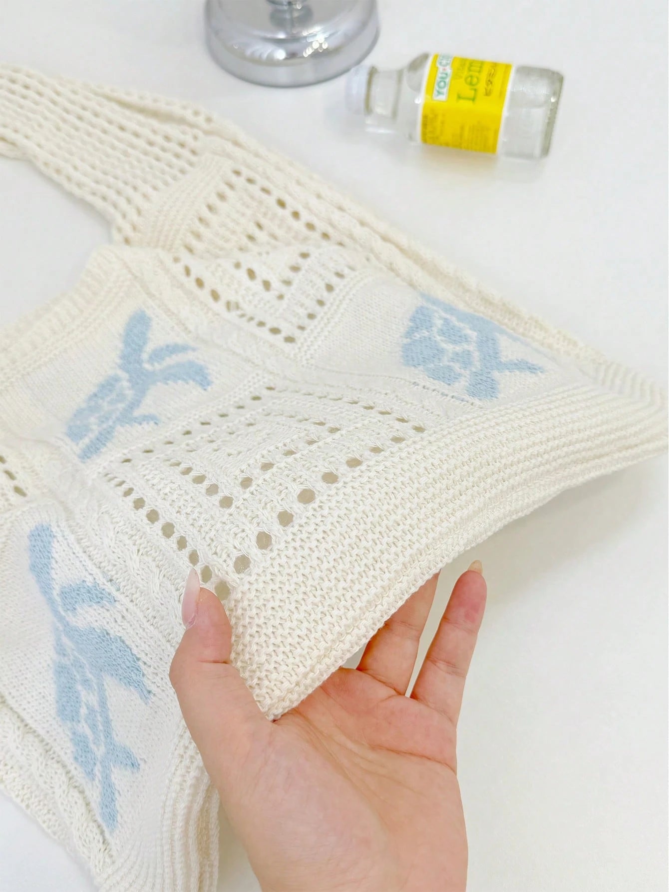 Summer New Style Lady Daily Use Lightweight Tote Bags Sea Turtle Pattern Hollowed Out Knitted Crochet Beach Shopping Bags,Summer Bag,Holiday,Vacation, Perfectly Matching With Crochet Set