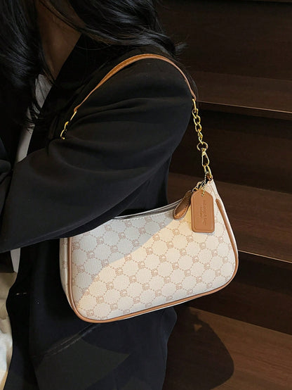 1pc Solid Color PU Leather Shoulder Bag For Women, Versatile Crossbody Bag For Commuting, Adjustable Shoulder Strap