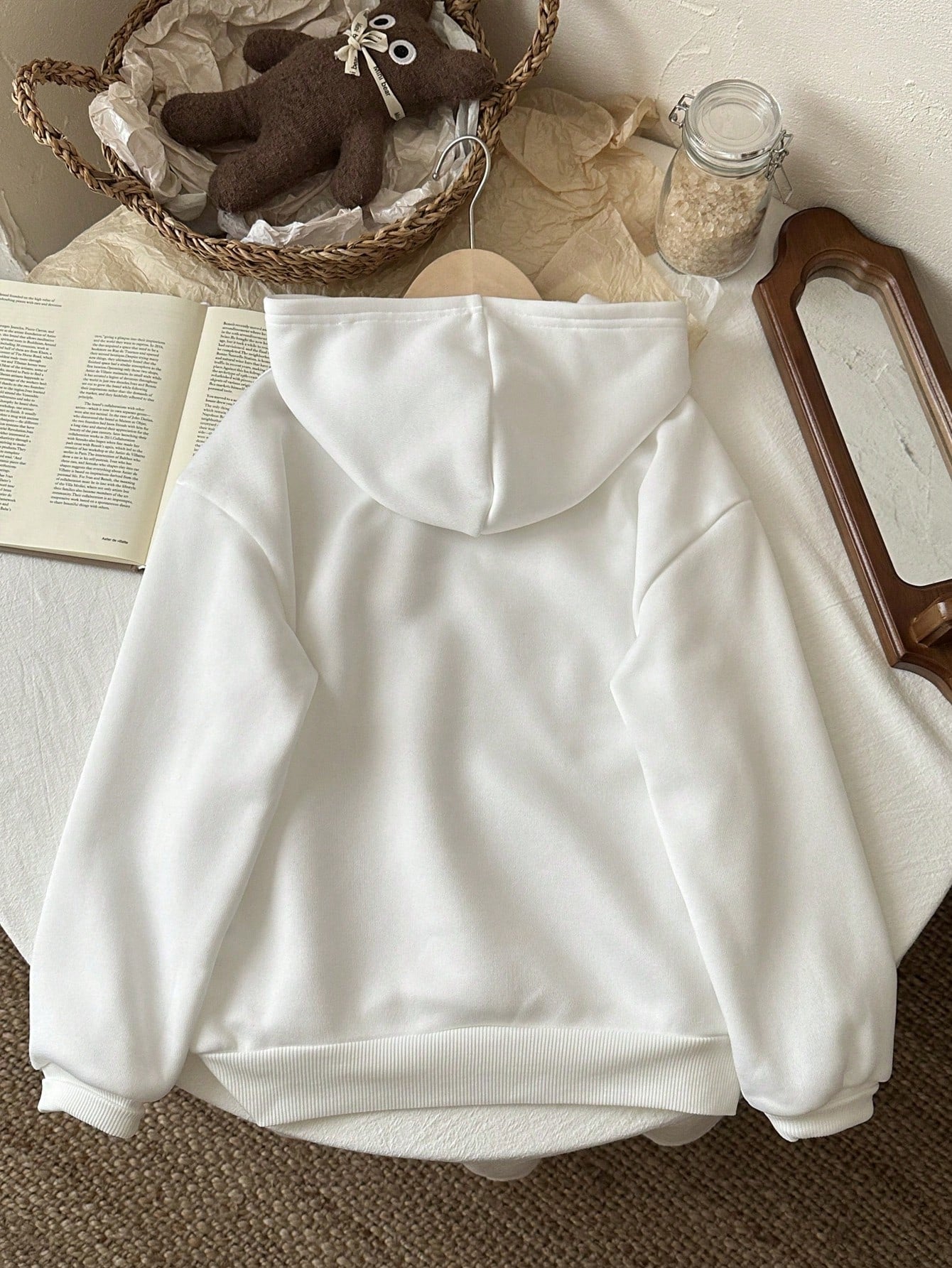 SHEIN EZwear New York Camo Tree Branch Casual Oversized Women Thick Hoodie Sweatshirt,Long Sleeve Tops Back To School Fall And Winter Clothing Autumn And Winter