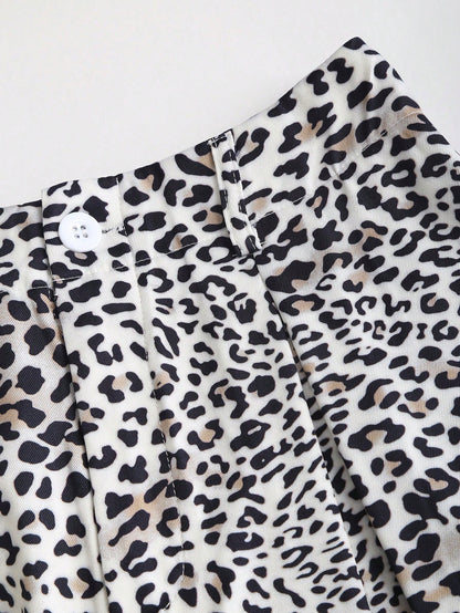 Sweetra Vintage Elegant Jacquard Pleated Wide-Leg Pants For Women, Autumn/Winter Fall Cloth For Women