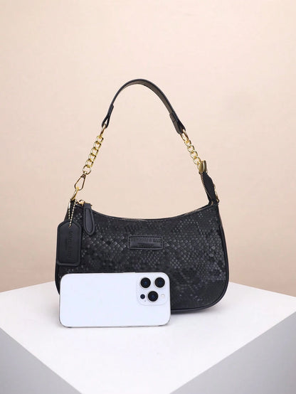 1pc Solid Color PU Leather Shoulder Bag For Women, Versatile Crossbody Bag For Commuting, Adjustable Shoulder Strap