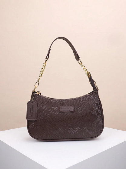 1pc Solid Color PU Leather Shoulder Bag For Women, Versatile Crossbody Bag For Commuting, Adjustable Shoulder Strap