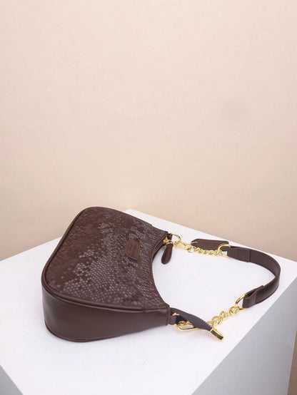 1pc Solid Color PU Leather Shoulder Bag For Women, Versatile Crossbody Bag For Commuting, Adjustable Shoulder Strap