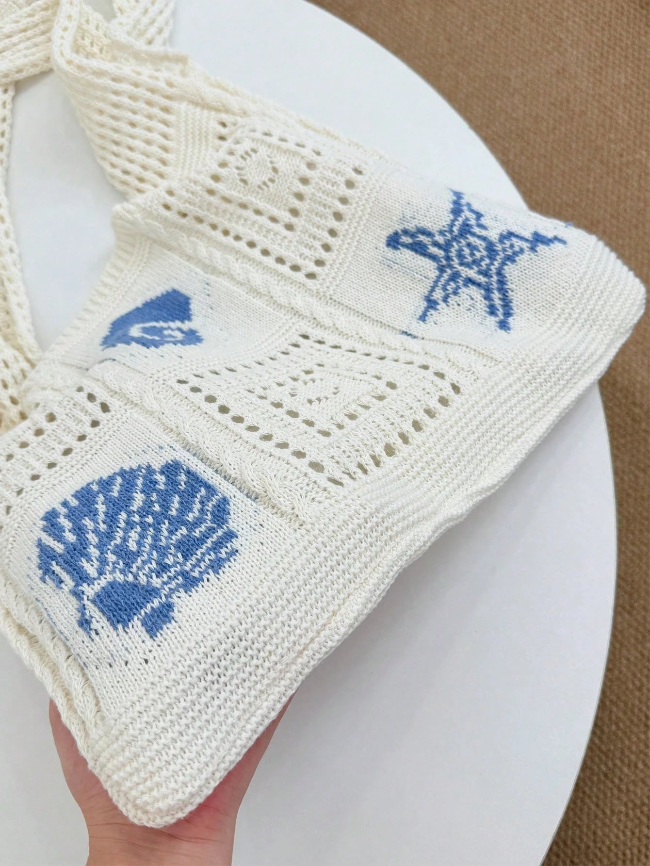 Summer New Style Lady Daily Use Lightweight Tote Bags Sea Turtle Pattern Hollowed Out Knitted Crochet Beach Shopping Bags,Summer Bag,Holiday,Vacation, Perfectly Matching With Crochet Set