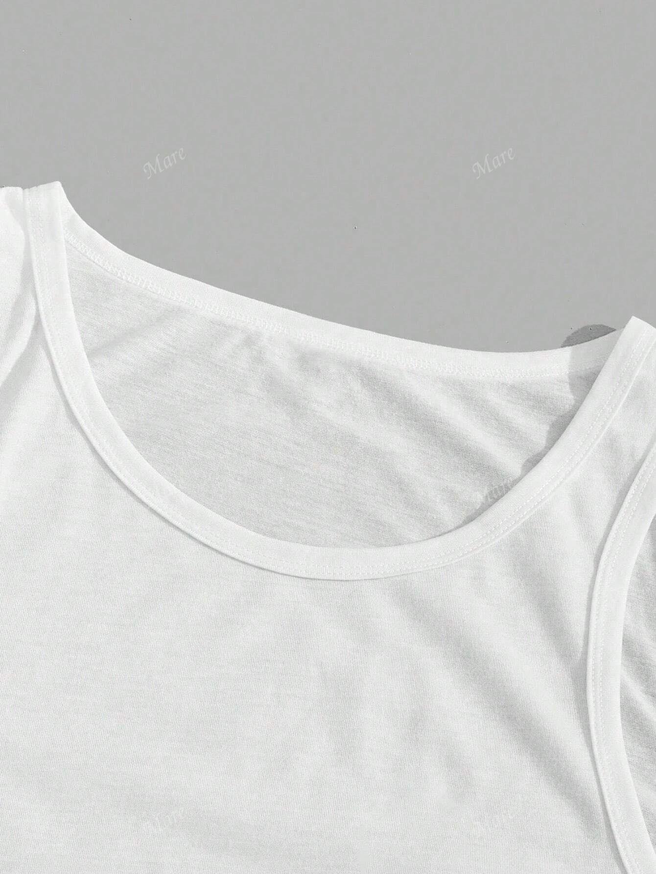 Vintage Western Style Women Tank Top With Slogan Print, Summer