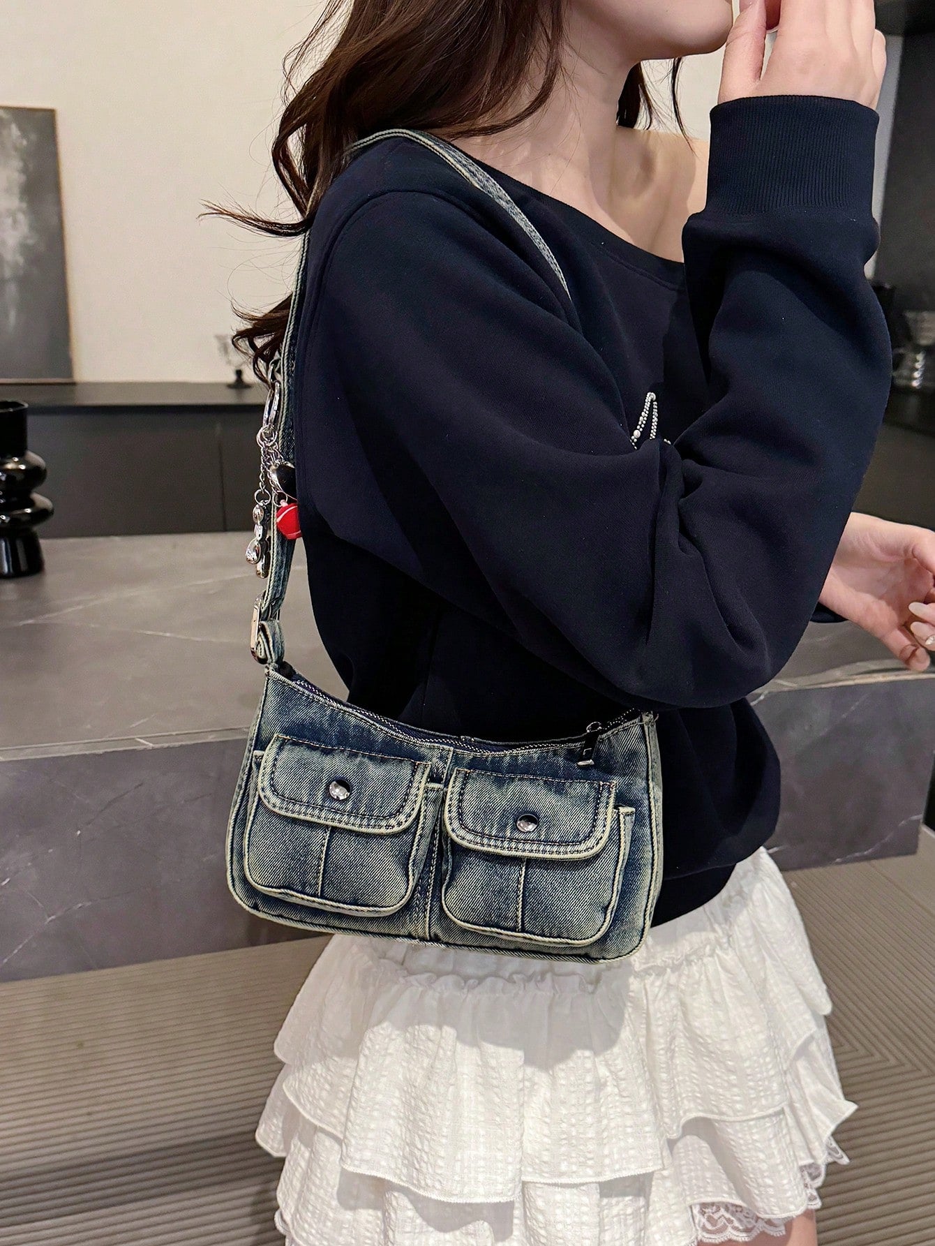 Fashionable Retro Women's Shoulder Bag, Versatile High Quality Underarm Bag, Niche Stylish Handbag