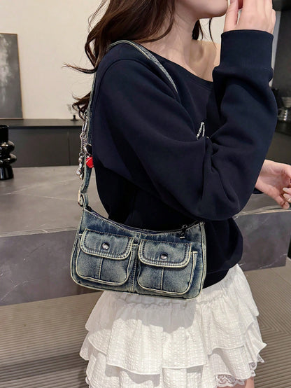 Fashionable Retro Women's Shoulder Bag, Versatile High Quality Underarm Bag, Niche Stylish Handbag