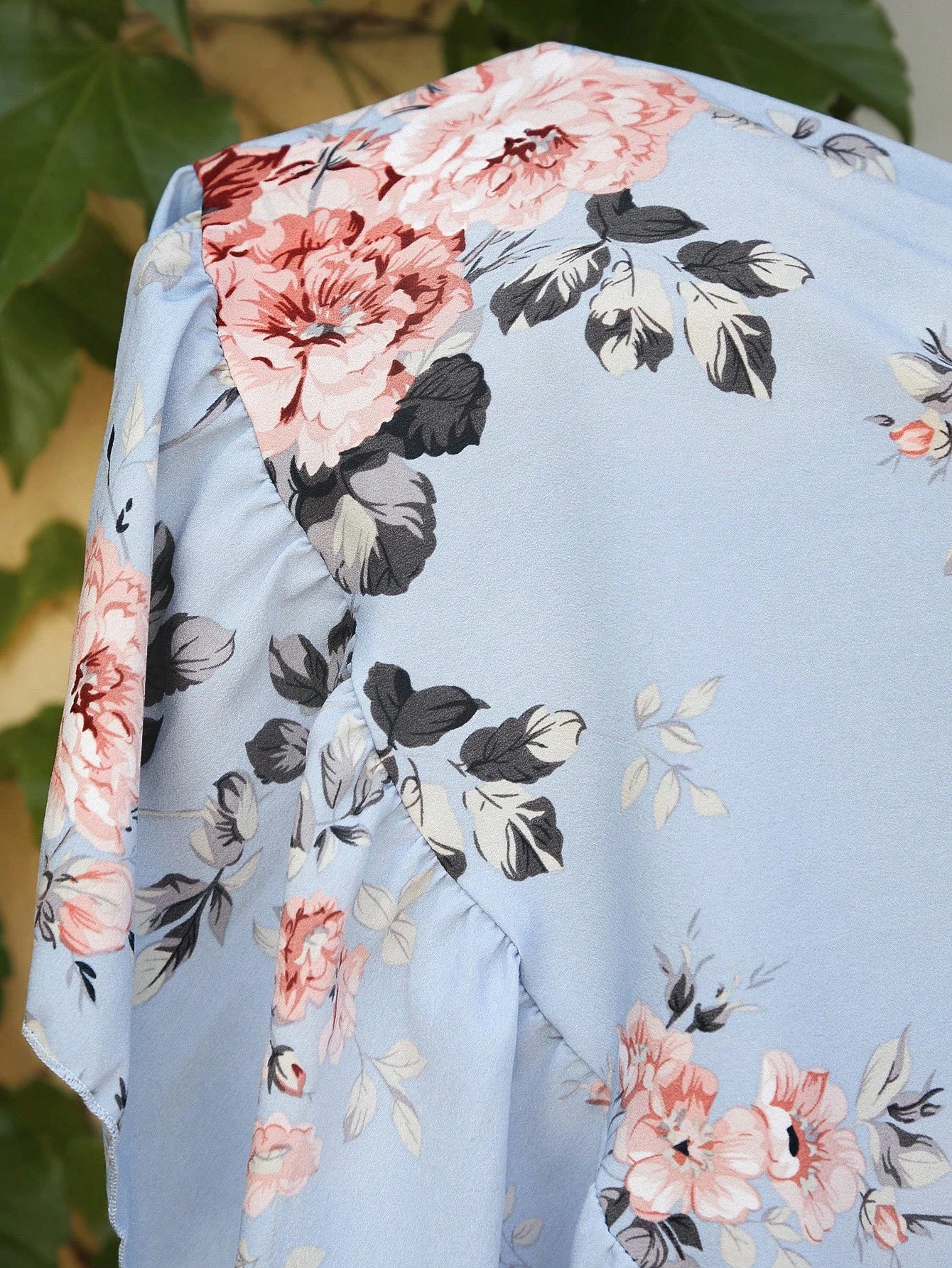 SHEIN Clasi Romantic Flower And Plant Printed Off-The-Shoulder Ruffle Strap Vacation Summer Dress Dresses Graduation,Summer Dresses For Women