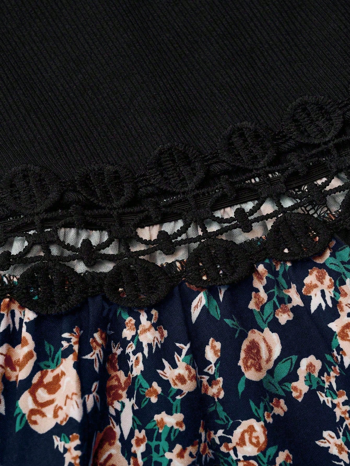 SHEIN LUNE Women's Floral Print Patchwork Slip Dress, Casual Vacation Style