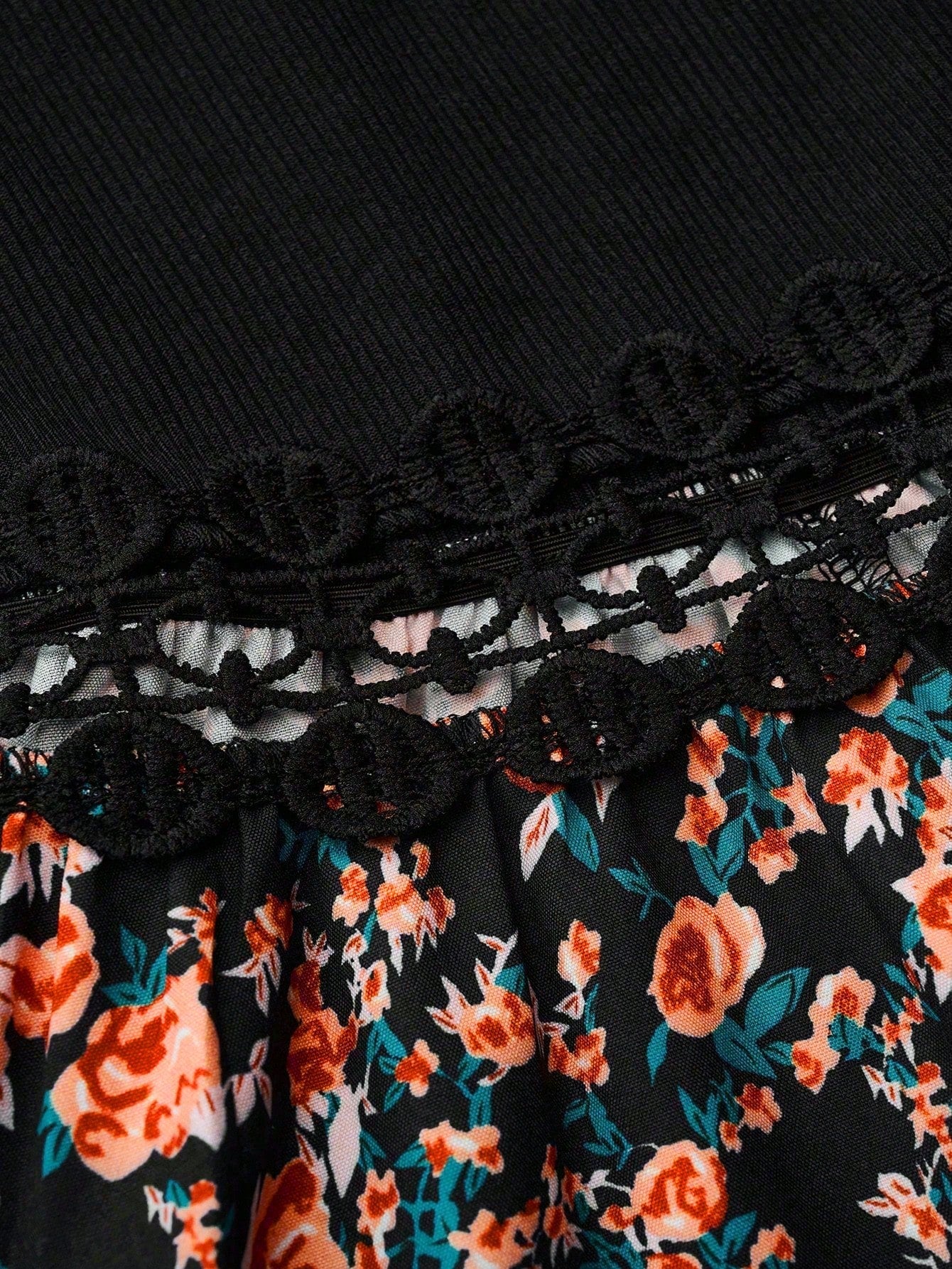 SHEIN LUNE Women's Floral Print Patchwork Slip Dress, Casual Vacation Style