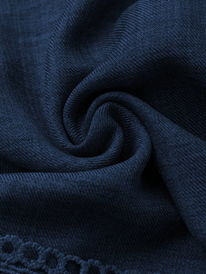 SHEIN Clasi Women's Solid Color Lace Trim Puff Sleeve Mini Dress, Summer