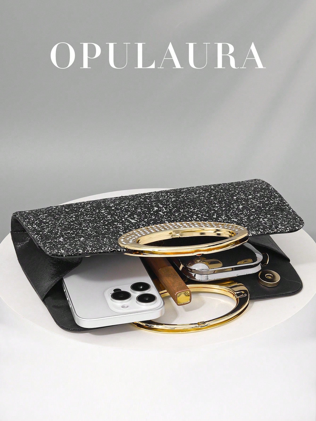 OpulAura Women's Fashion Sparkling Crystal Rhinestone Evening Clutch Bag, Glitzy Luxury Diamond Studded Formal Dress Purse, Suitable For Gala, Party, Birthday, Wedding, As Birthday Gift