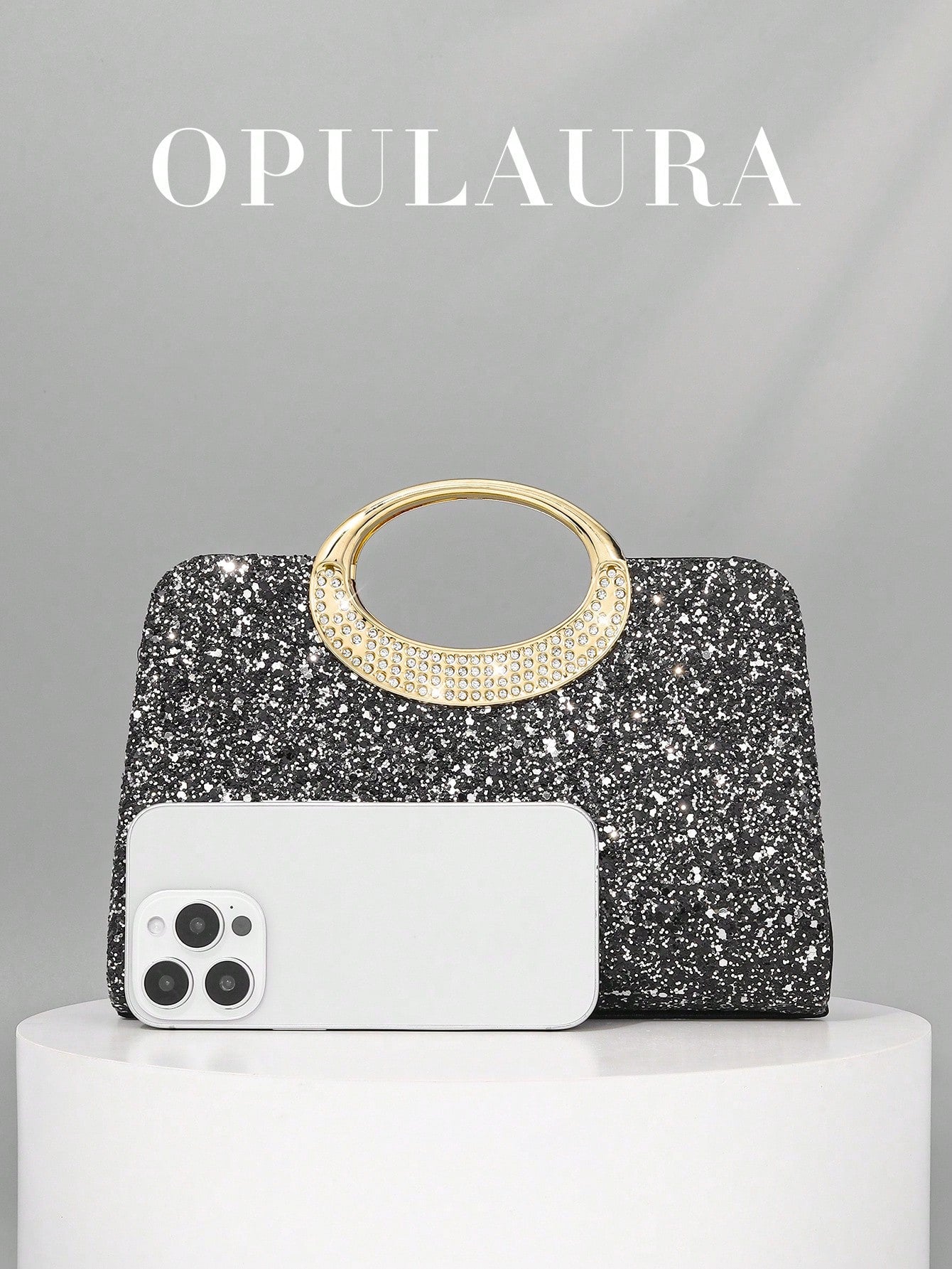 OpulAura Women's Fashion Sparkling Crystal Rhinestone Evening Clutch Bag, Glitzy Luxury Diamond Studded Formal Dress Purse, Suitable For Gala, Party, Birthday, Wedding, As Birthday Gift