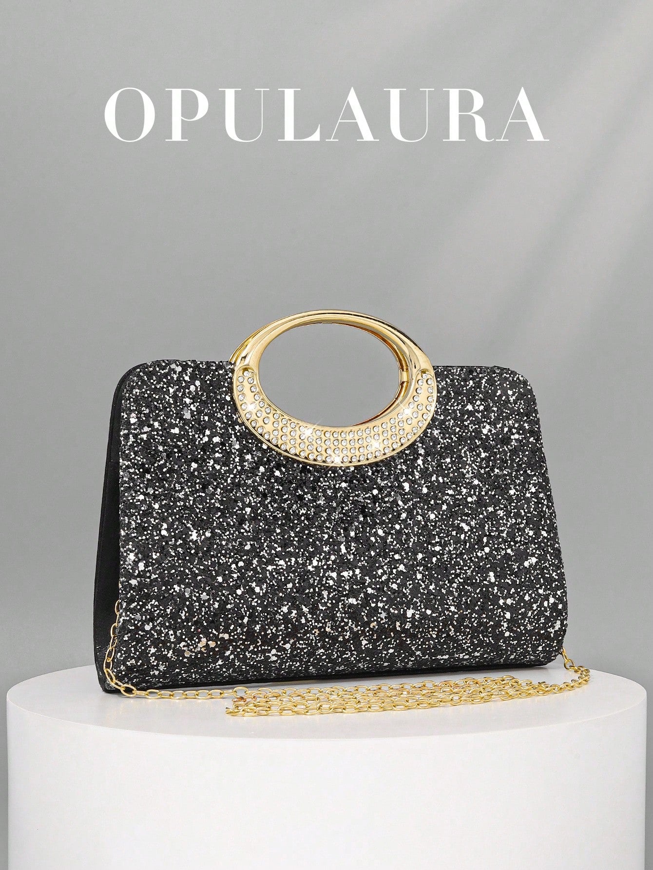 OpulAura Women's Fashion Sparkling Crystal Rhinestone Evening Clutch Bag, Glitzy Luxury Diamond Studded Formal Dress Purse, Suitable For Gala, Party, Birthday, Wedding, As Birthday Gift