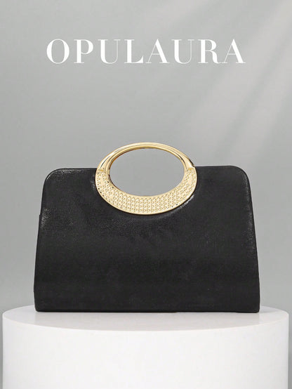 OpulAura Women's Fashion Sparkling Crystal Rhinestone Evening Clutch Bag, Glitzy Luxury Diamond Studded Formal Dress Purse, Suitable For Gala, Party, Birthday, Wedding, As Birthday Gift