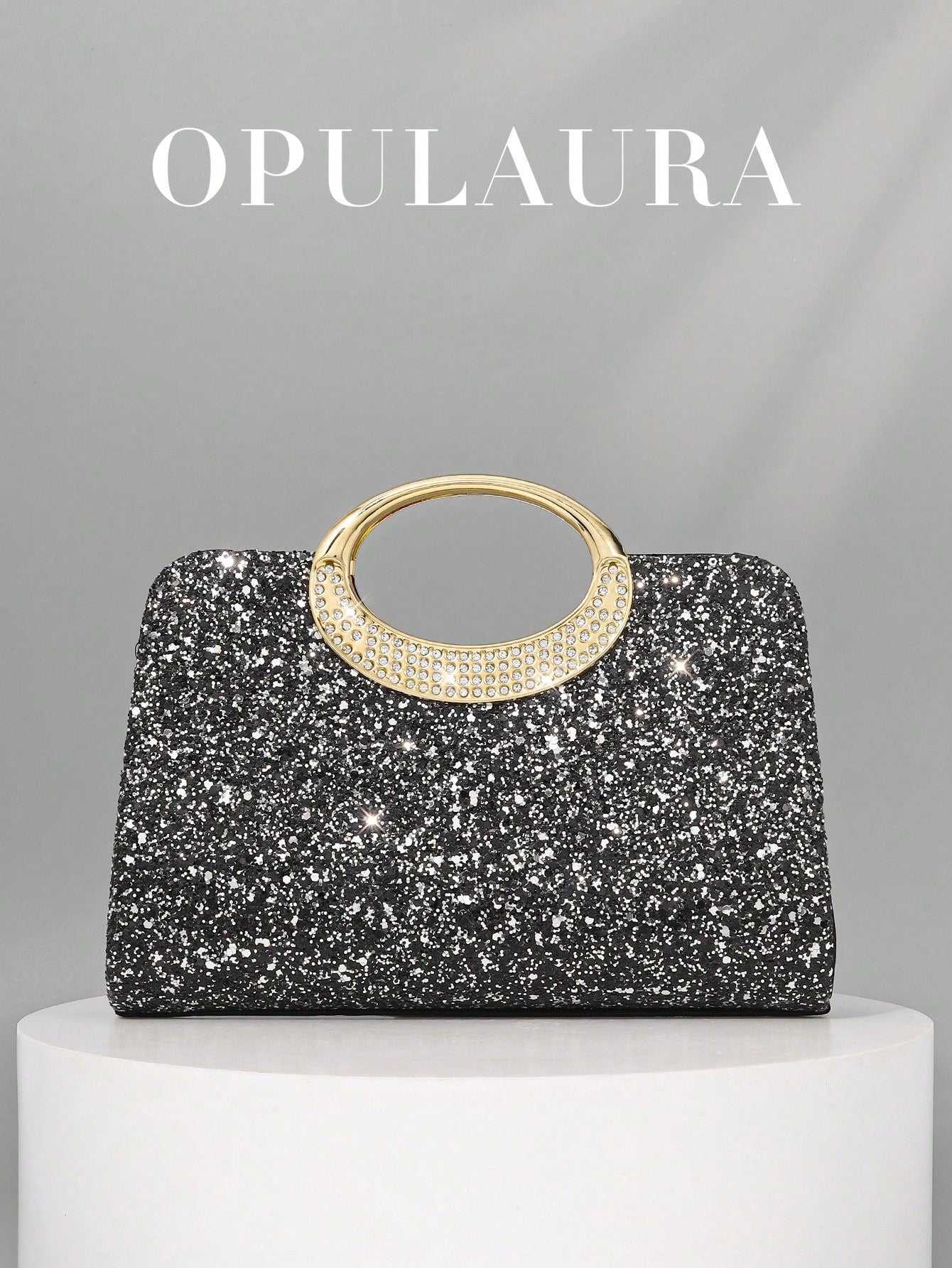 OpulAura Women's Fashion Sparkling Crystal Rhinestone Evening Clutch Bag, Glitzy Luxury Diamond Studded Formal Dress Purse, Suitable For Gala, Party, Birthday, Wedding, As Birthday Gift