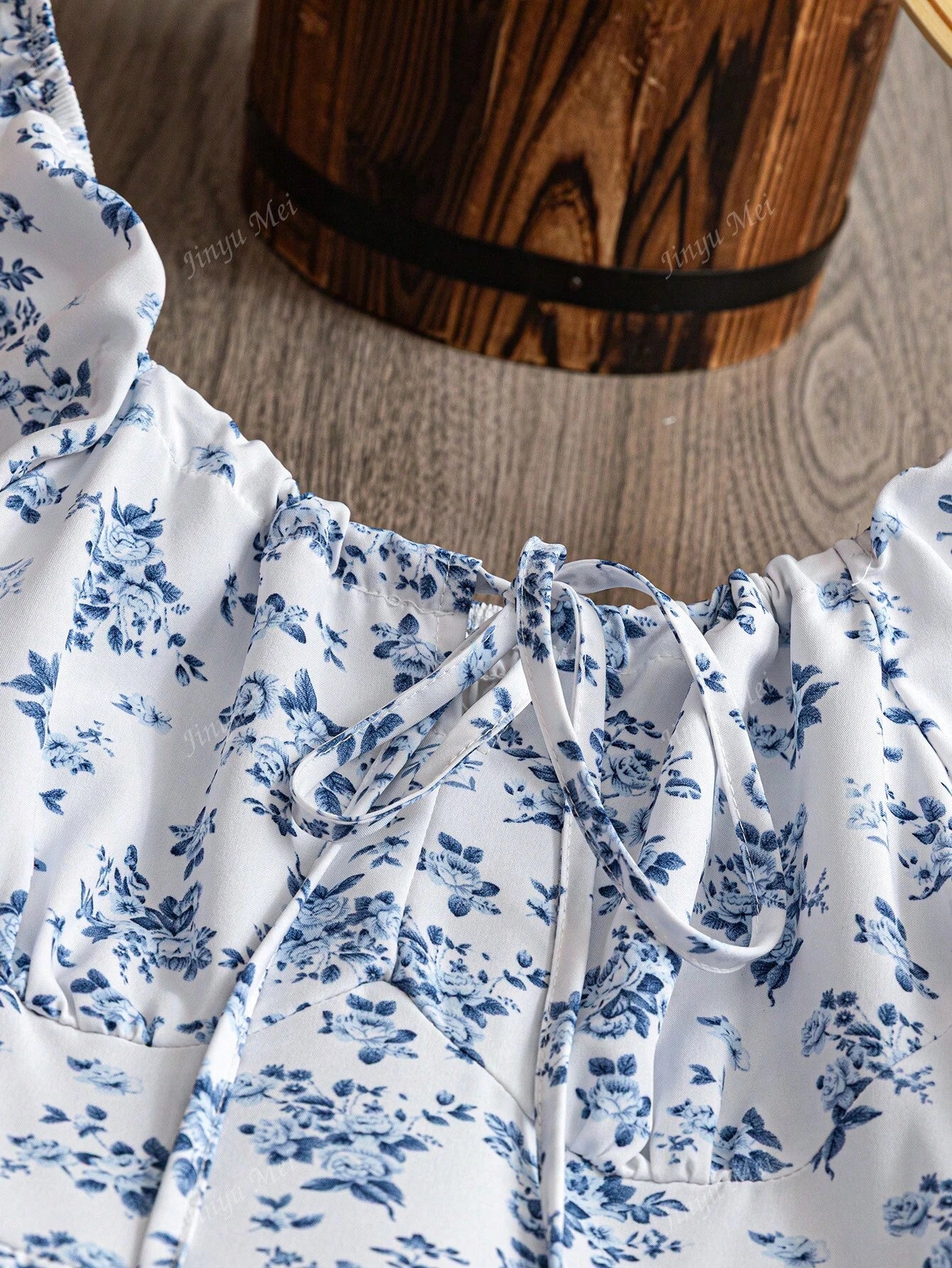 Women's Ditsy Floral Open Back Split Front Dress