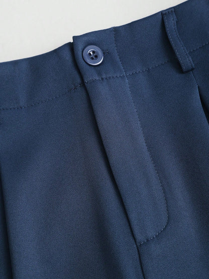 Sweetra Vintage Elegant Jacquard Pleated Wide-Leg Pants For Women, Autumn/Winter Fall Cloth For Women